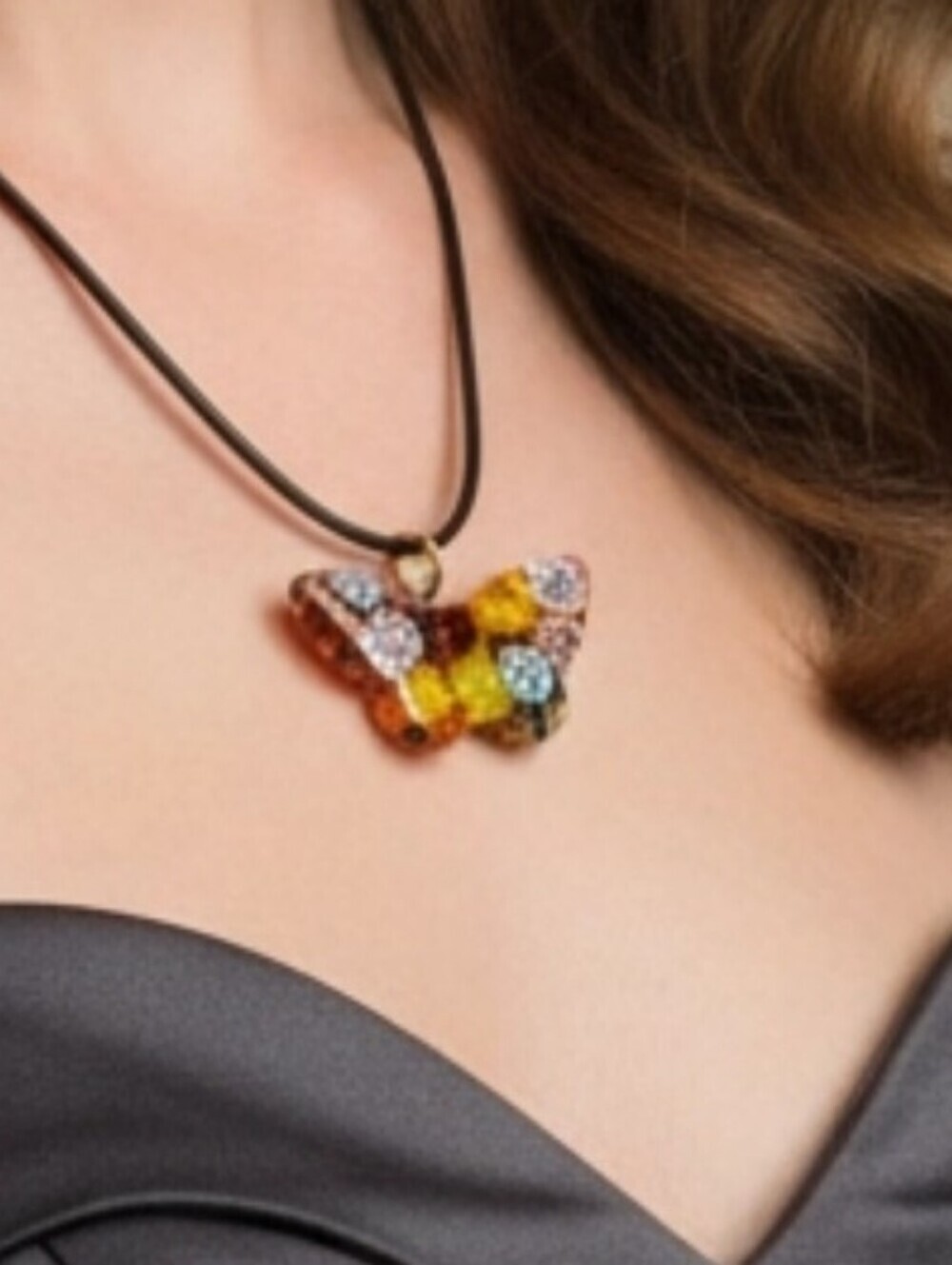 Murano Glass Of Venice Millefiori Butterfly Pendant A Vibrant Multicolor Pattern